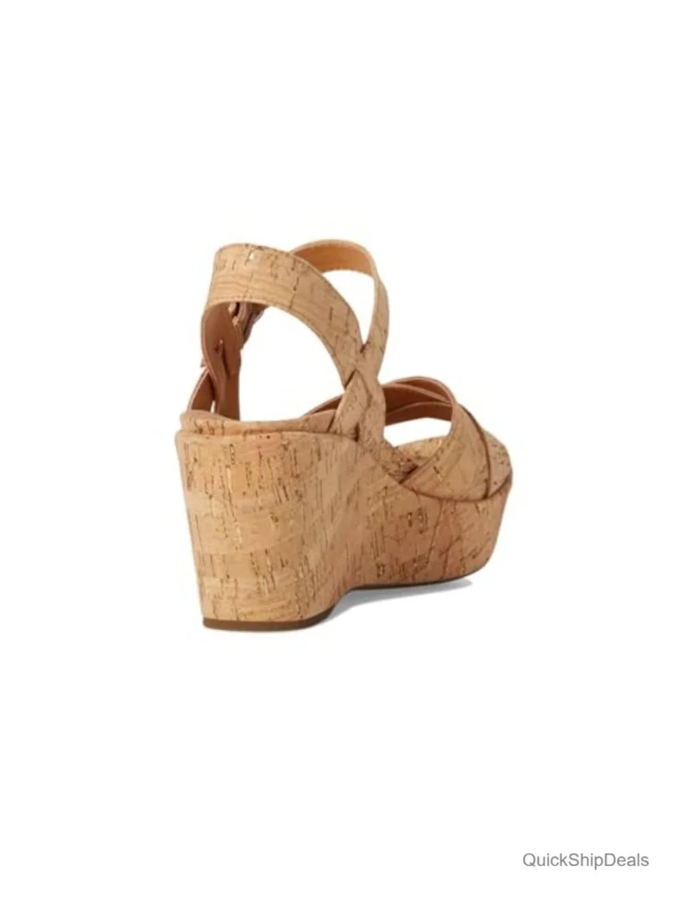 Full Grain Leather Wedge Sandals with Cork Base